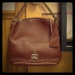 Dooney & Bourke Leather Hobo Shoulder Bag - Tan